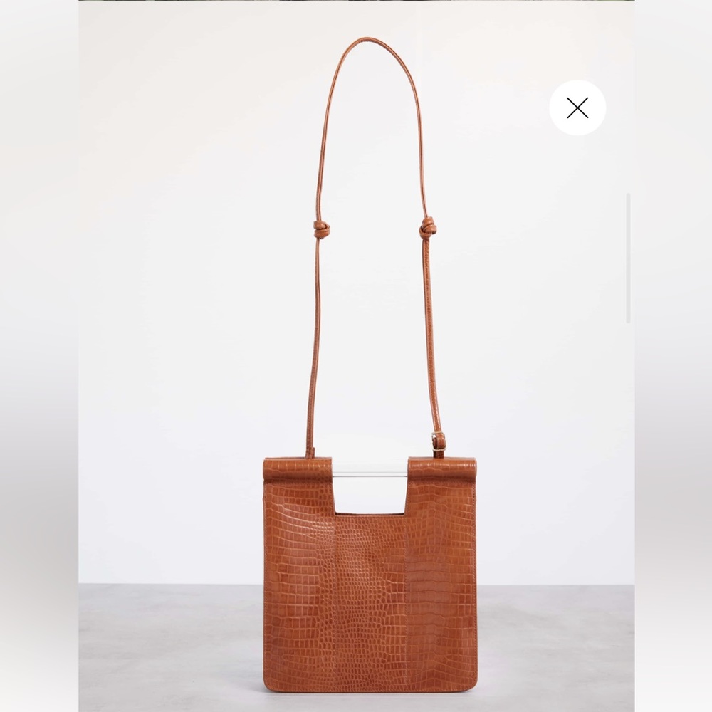 Beis “The Crossbody” Bag in Cognac Croc